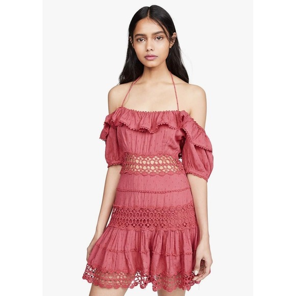Free People Dresses & Skirts - Free People Cruel Intentions Mini Dress Raspberry Peasant Ruffle Boho Womens 4